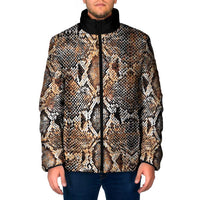 Wild Animal Skins Padded Jacket Vintage Snake Skin Pattern - Wonder Print Shop