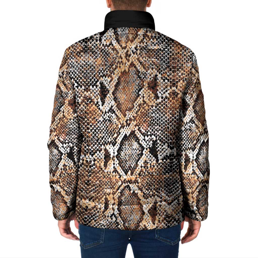 Wild Animal Skins Padded Jacket Vintage Snake Skin Pattern - Wonder Print Shop