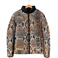 Wild Animal Skins Padded Jacket Vintage Snake Skin Pattern - Wonder Print Shop
