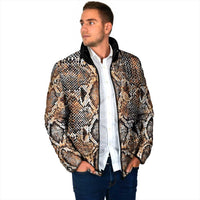 Wild Animal Skins Padded Jacket Vintage Snake Skin Pattern - Wonder Print Shop