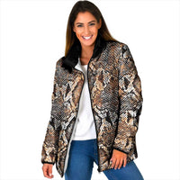 Wild Animal Skins Padded Jacket Vintage Snake Skin Pattern - Wonder Print Shop