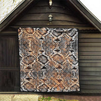 Snake-skin patterned quilt hanging display, beige tan with black and white diamond scales