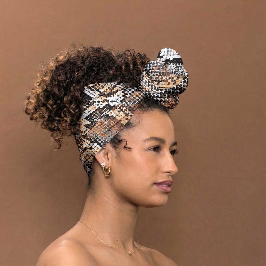 African Wild Animal Skins Simple Headwrap Vintage Snake Skin Pattern