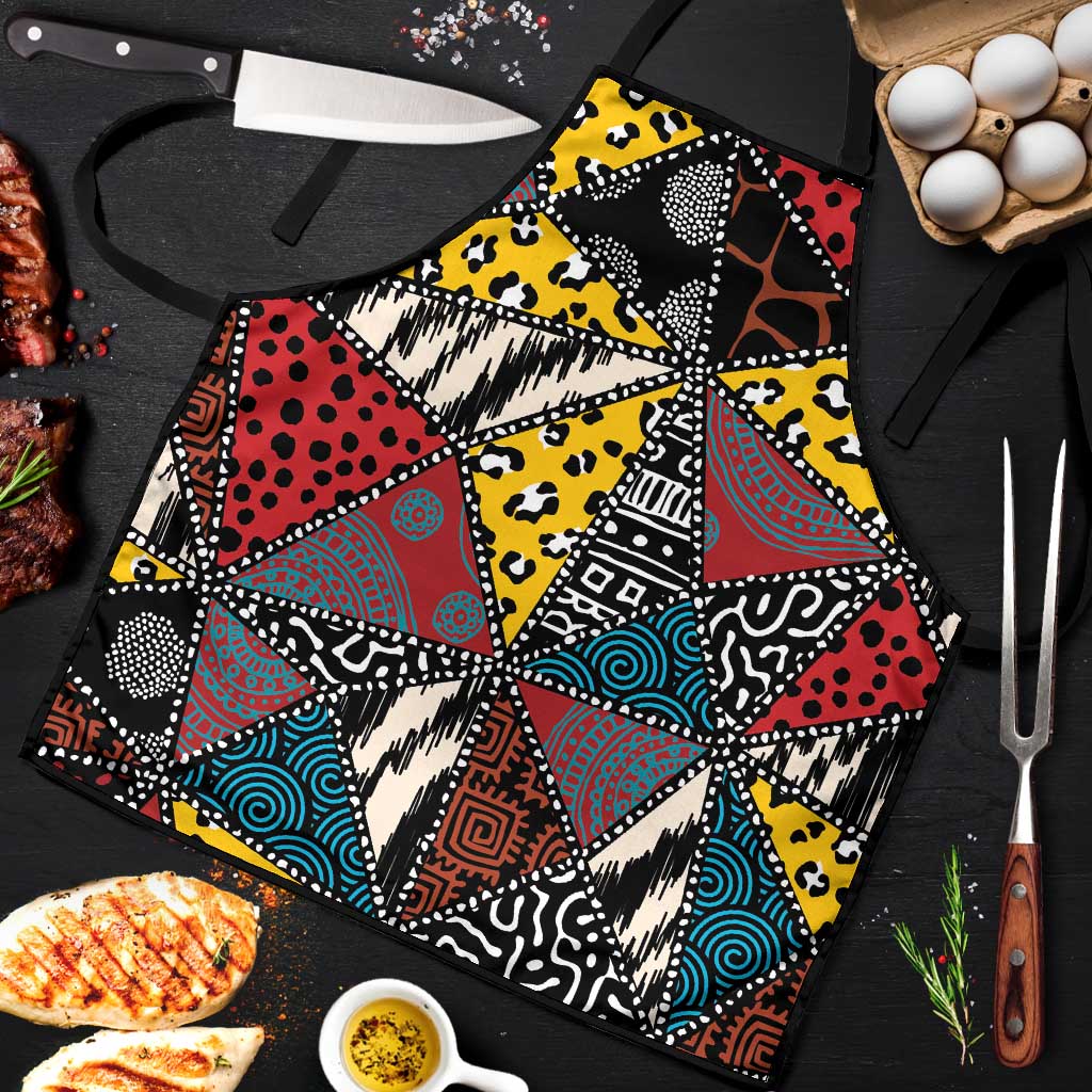 Wild Animal Skins Apron Triangles Pattern Afro Pattern Style - Wonder Print Shop