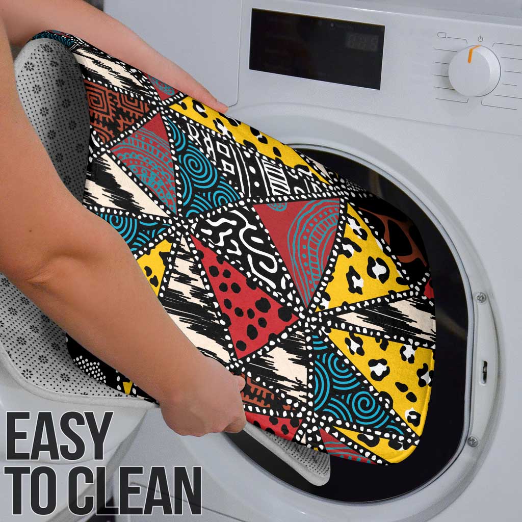 Wild Animal Skins Bathroom Set Triangles Pattern Afro Pattern Style - Wonder Print Shop