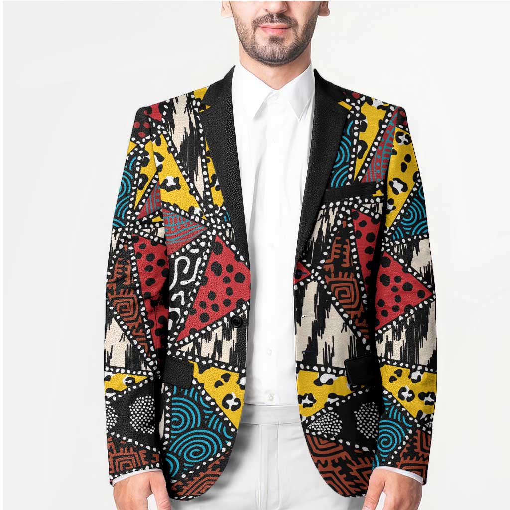 Wild Animal Skins Blazer Triangles Pattern Afro Pattern Style - Wonder Print Shop