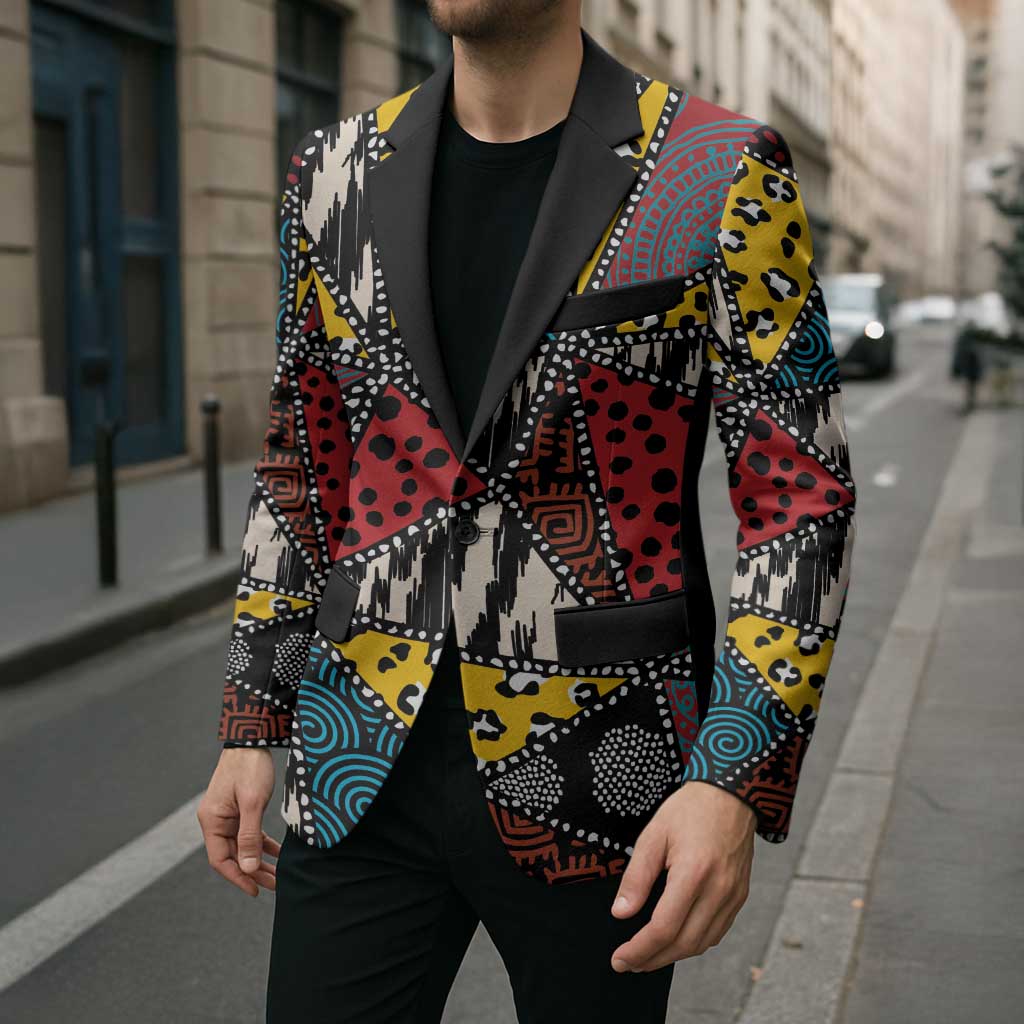 Wild Animal Skins Blazer Triangles Pattern Afro Pattern Style - Wonder Print Shop