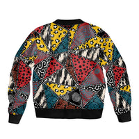 Wild Animal Skins Bomber Jacket Triangles Pattern Afro Pattern Style - Wonder Print Shop