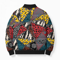 Wild Animal Skins Bomber Puffer Jacket Triangles Pattern Afro Pattern Style - Wonder Print Shop