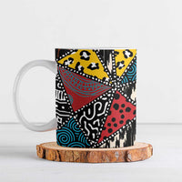 Wild Animal Skins Ceramic Mug Triangles Pattern Afro Pattern Style - Wonder Print Shop