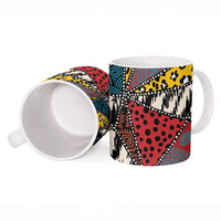 Wild Animal Skins Ceramic Mug Triangles Pattern Afro Pattern Style - Wonder Print Shop
