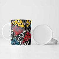 Wild Animal Skins Ceramic Mug Triangles Pattern Afro Pattern Style - Wonder Print Shop