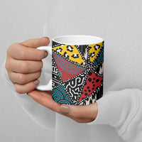 Wild Animal Skins Ceramic Mug Triangles Pattern Afro Pattern Style - Wonder Print Shop