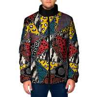 Wild Animal Skins Padded Jacket Triangles Pattern Afro Pattern Style - Wonder Print Shop