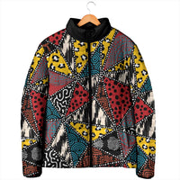 Wild Animal Skins Padded Jacket Triangles Pattern Afro Pattern Style - Wonder Print Shop