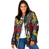 Wild Animal Skins Padded Jacket Triangles Pattern Afro Pattern Style - Wonder Print Shop