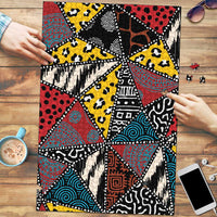 Wild Animal Skins Puzzle Triangles Pattern Afro Pattern Style - Wonder Print Shop