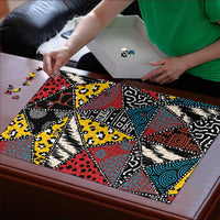 Wild Animal Skins Puzzle Triangles Pattern Afro Pattern Style - Wonder Print Shop