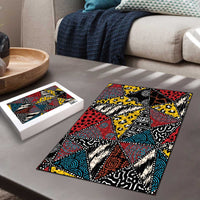 Wild Animal Skins Puzzle Triangles Pattern Afro Pattern Style - Wonder Print Shop