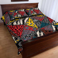 Wild Animal Skins Quilt Bed Set Triangles Pattern Afro Pattern Style - Wonder Print Shop