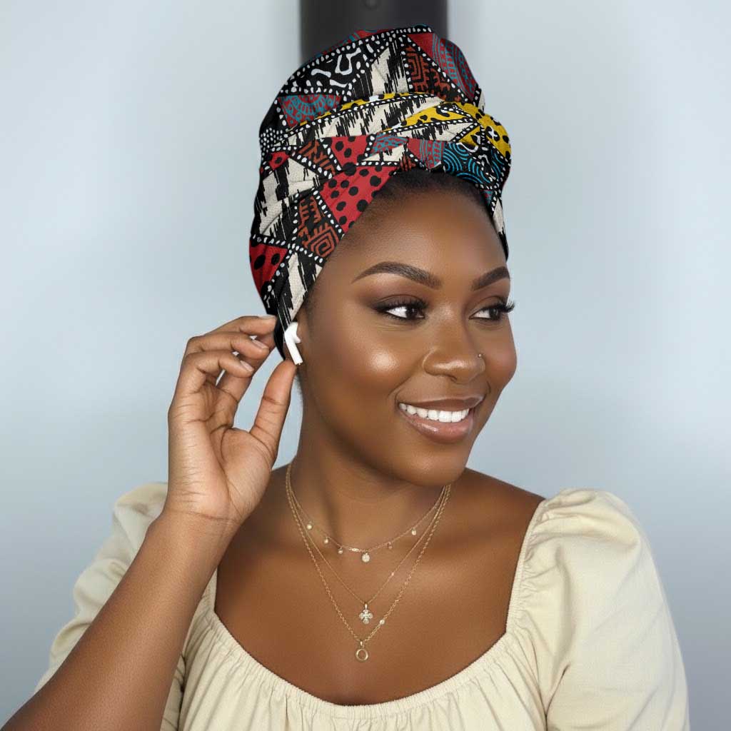 African Wild Animal Skins Simple Headwrap Triangles Pattern Afro Pattern Style