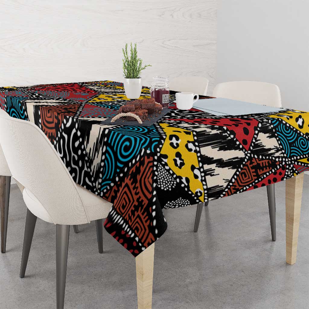 Wild Animal Skins Tablecloth Triangles Pattern Afro Pattern Style - Wonder Print Shop