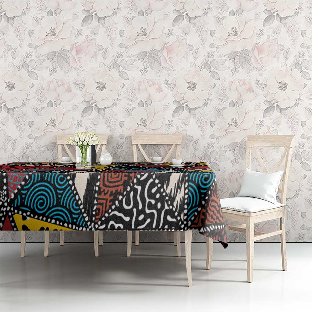 Wild Animal Skins Tablecloth Triangles Pattern Afro Pattern Style - Wonder Print Shop