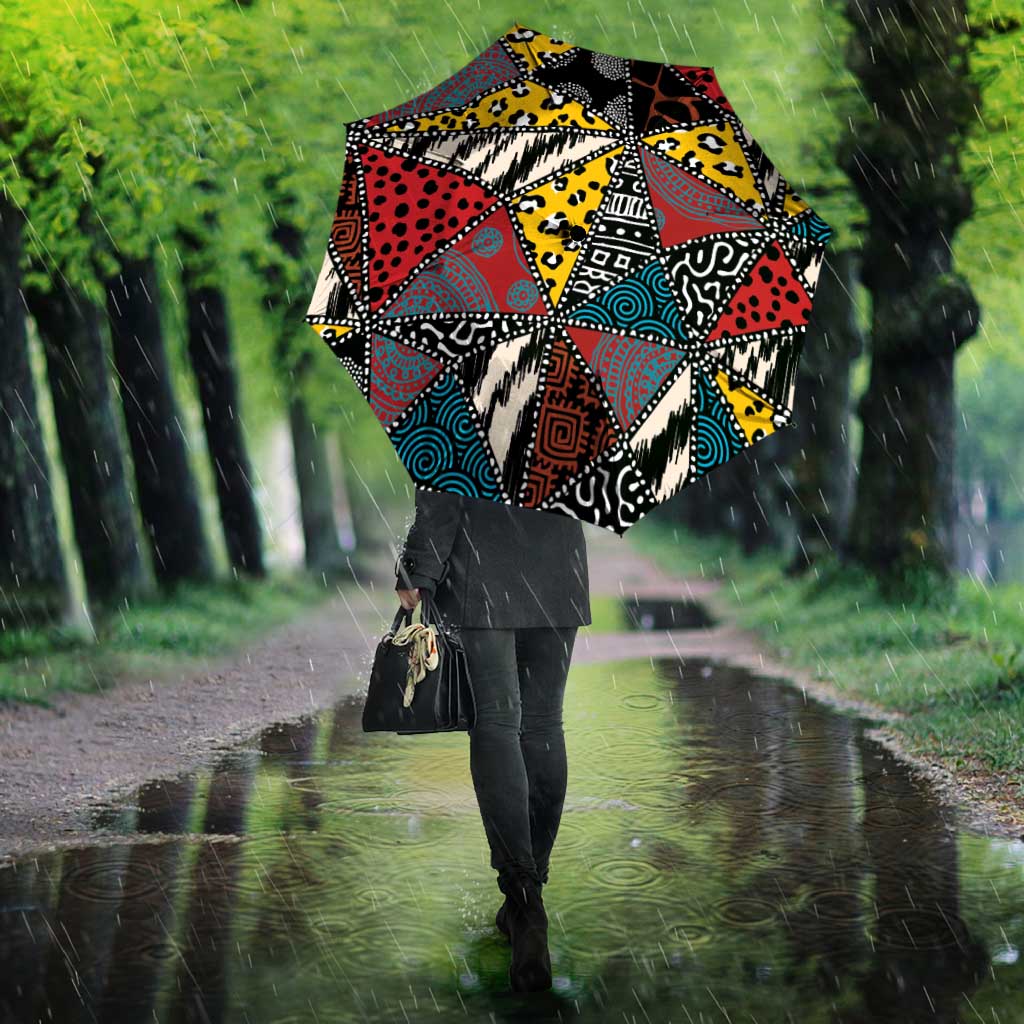 Wild Animal Skins Umbrella Triangles Pattern Afro Pattern Style - Wonder Print Shop