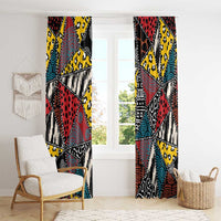 Wild Animal Skins Window Curtain Triangles Pattern Afro Pattern Style - Wonder Print Shop