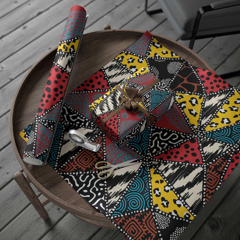 African Wild Animal Skins Wrapping Paper Triangles Pattern Afro Pattern Style - Wonder Print Shop
