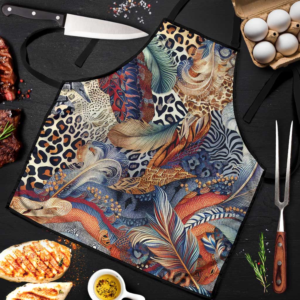 Wild Animal Skins Apron Unique Leopard Zebra And Snake Patterns - Wonder Print Shop