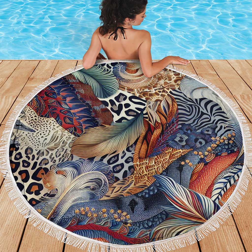 Wild Animal Skins Beach Blanket Unique Leopard Zebra And Snake Patterns - Wonder Print Shop