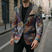 Wild Animal Skins Blazer Unique Leopard Zebra And Snake Patterns - Wonder Print Shop