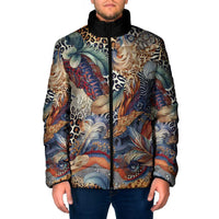Wild Animal Skins Padded Jacket Unique Leopard Zebra And Snake Patterns - Wonder Print Shop