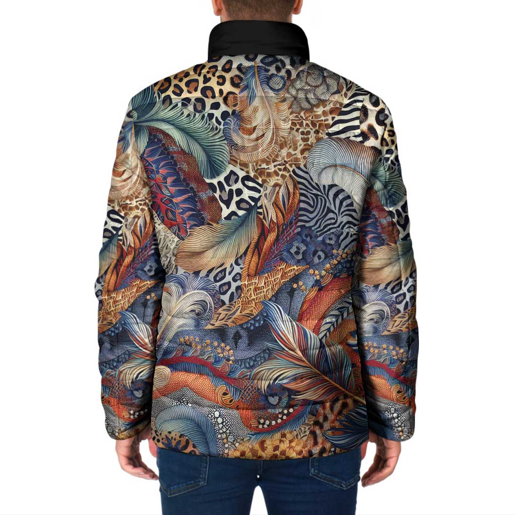 Wild Animal Skins Padded Jacket Unique Leopard Zebra And Snake Patterns - Wonder Print Shop