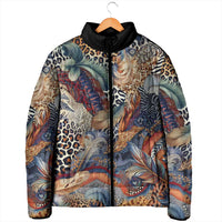 Wild Animal Skins Padded Jacket Unique Leopard Zebra And Snake Patterns - Wonder Print Shop