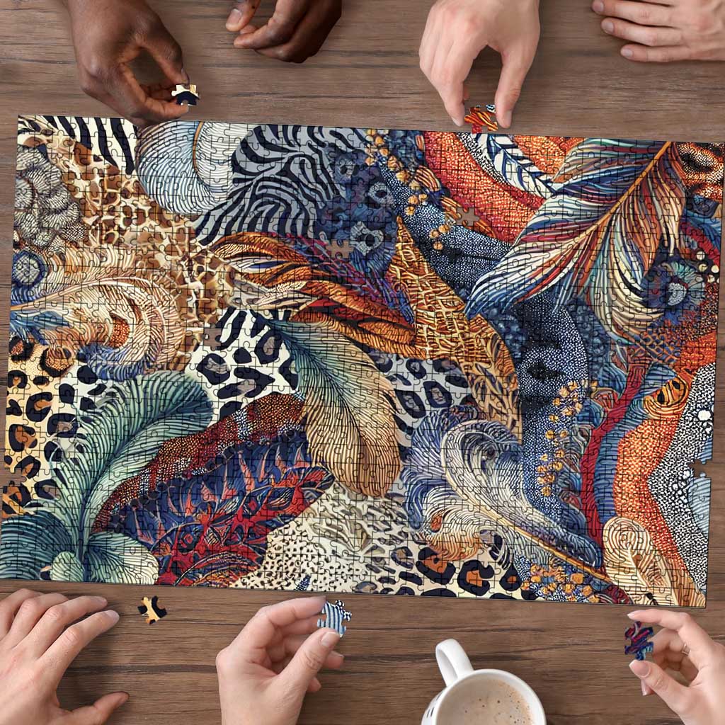 Wild Animal Skins Puzzle Unique Leopard Zebra And Snake Patterns - Wonder Print Shop
