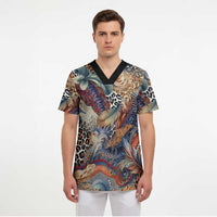 African Wild Animal Skins Scrub Top Unique Leopard Zebra And Snake Patterns