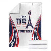 Custom throw blanket with Eiffel Tower graphic, 'TEAM' and 'YOUR TEXT' wording