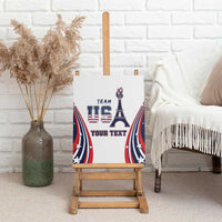 Framed-style? White canvas wall art with “TEAM USA,” Eiffel Tower graphic, and “YOUR TEXT”