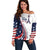 Personalized USA Make America Strong Again Off Shoulder Sweater Go Paris 2024 - Wonder Print Shop