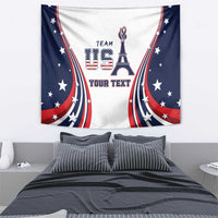 Personalized USA-themed tapestry with Eiffel Tower motif, star accents, and “YOUR TEXT”