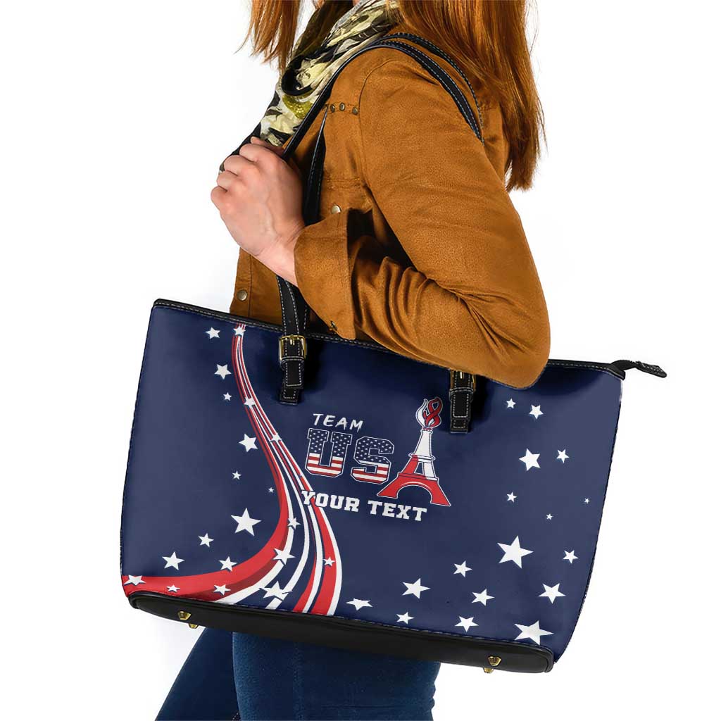 Personalized USA One For All Leather Tote Bag Go Paris 2024