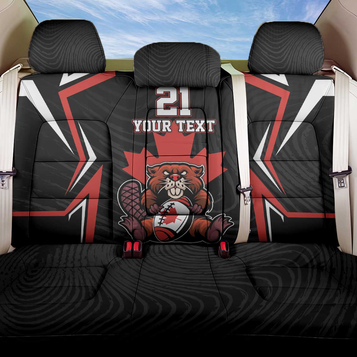 Custom Canada Rugby Pacific Back Car Seat Cover Beaver and Maple Leaf LT9 - Wonder Print Shop