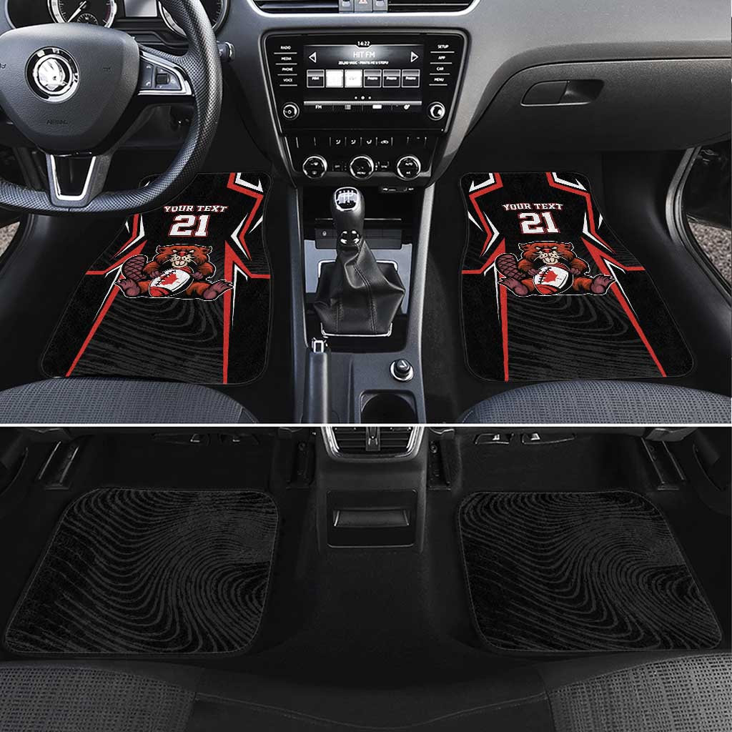 Custom Canada Rugby Pacific Car Mats Beaver and Maple Leaf LT9 - Wonder Print Shop