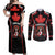 Custom Canada Rugby Pacific Couples Matching Off Shoulder Maxi Dress and Long Sleeve Button Shirt Beaver and Maple Leaf LT9 - Wonder Print Shop