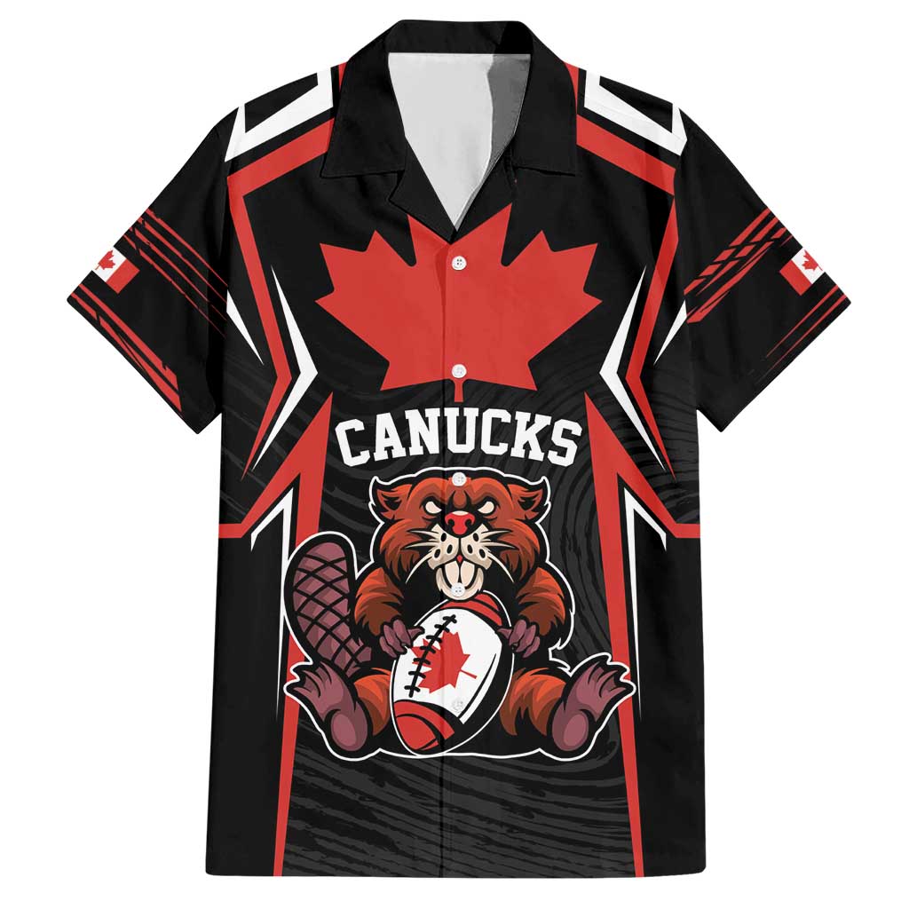 Custom Canada Rugby Pacific Hawaiian Shirt Beaver and Maple Leaf - Wonder Print Shop