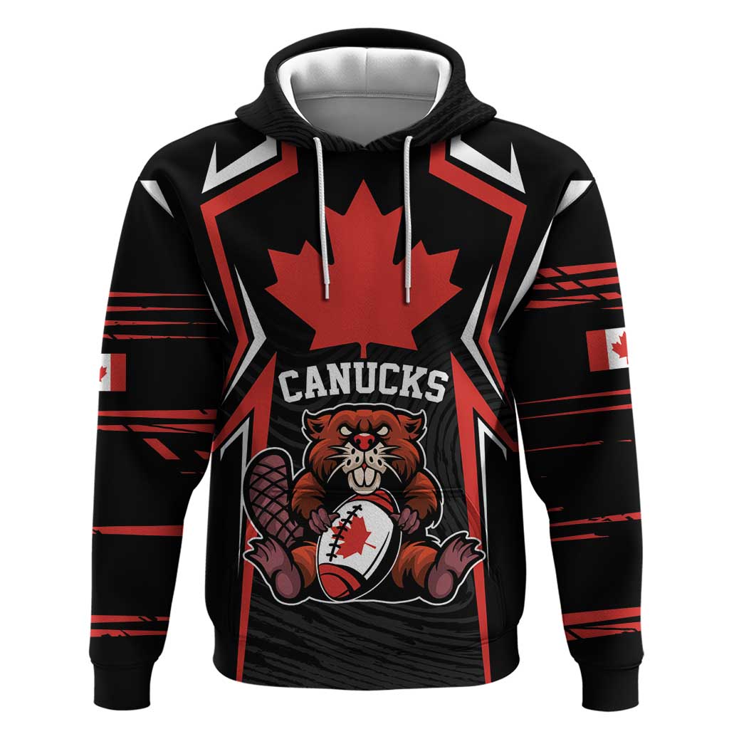 Custom Canada Rugby Pacific Hoodie Beaver and Maple Leaf - Wonder Print Shop