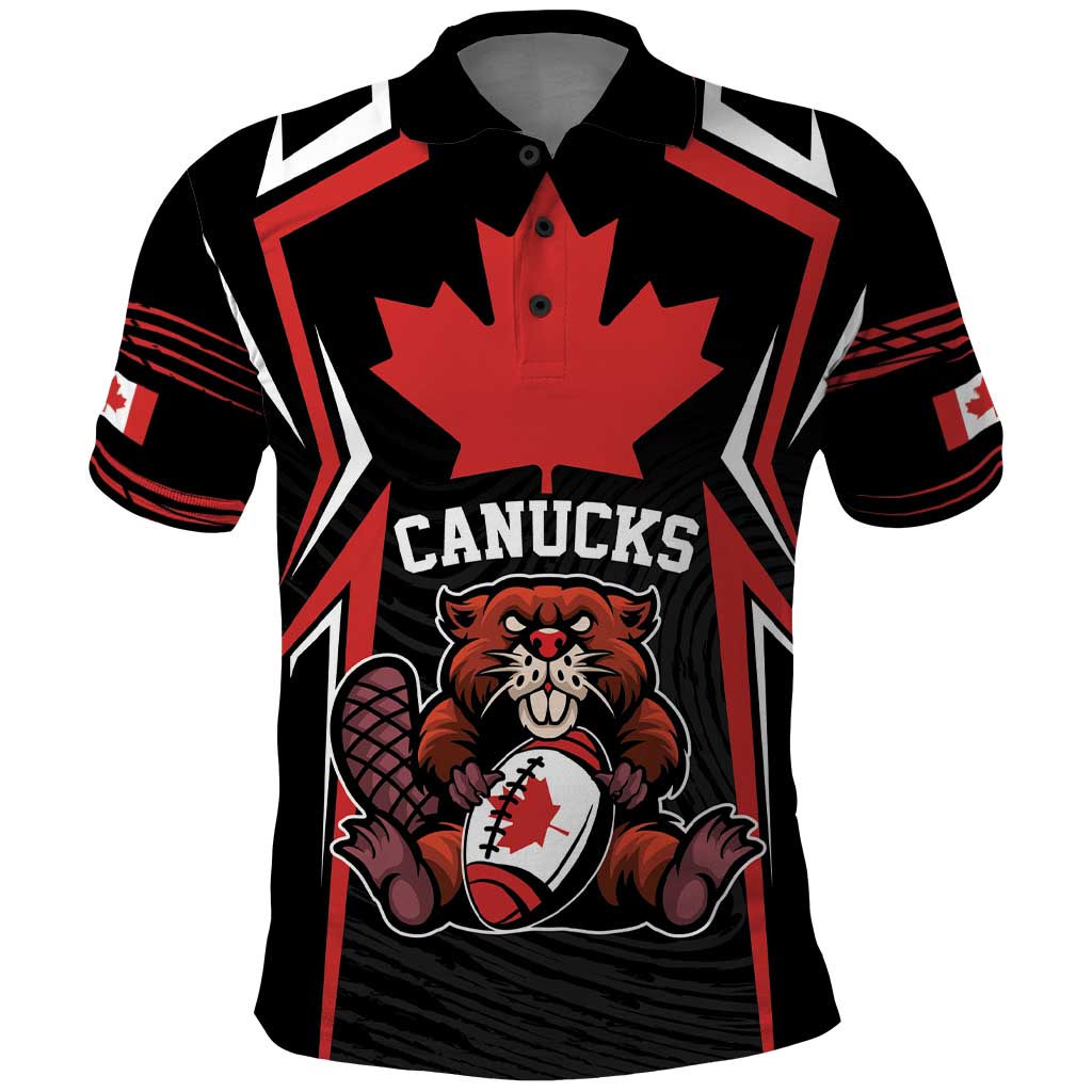 Custom Canada Rugby Pacific Polo Shirt Beaver and Maple Leaf - Wonder Print Shop