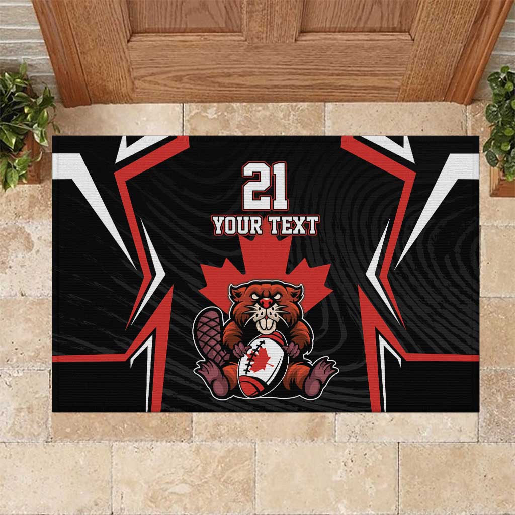 Custom Canada Rugby Pacific Rubber Doormat Beaver and Maple Leaf